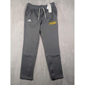 Adidas Pants Mens Medium Gray Tigers Basketball Warm Up Track Fleece AEROREADY